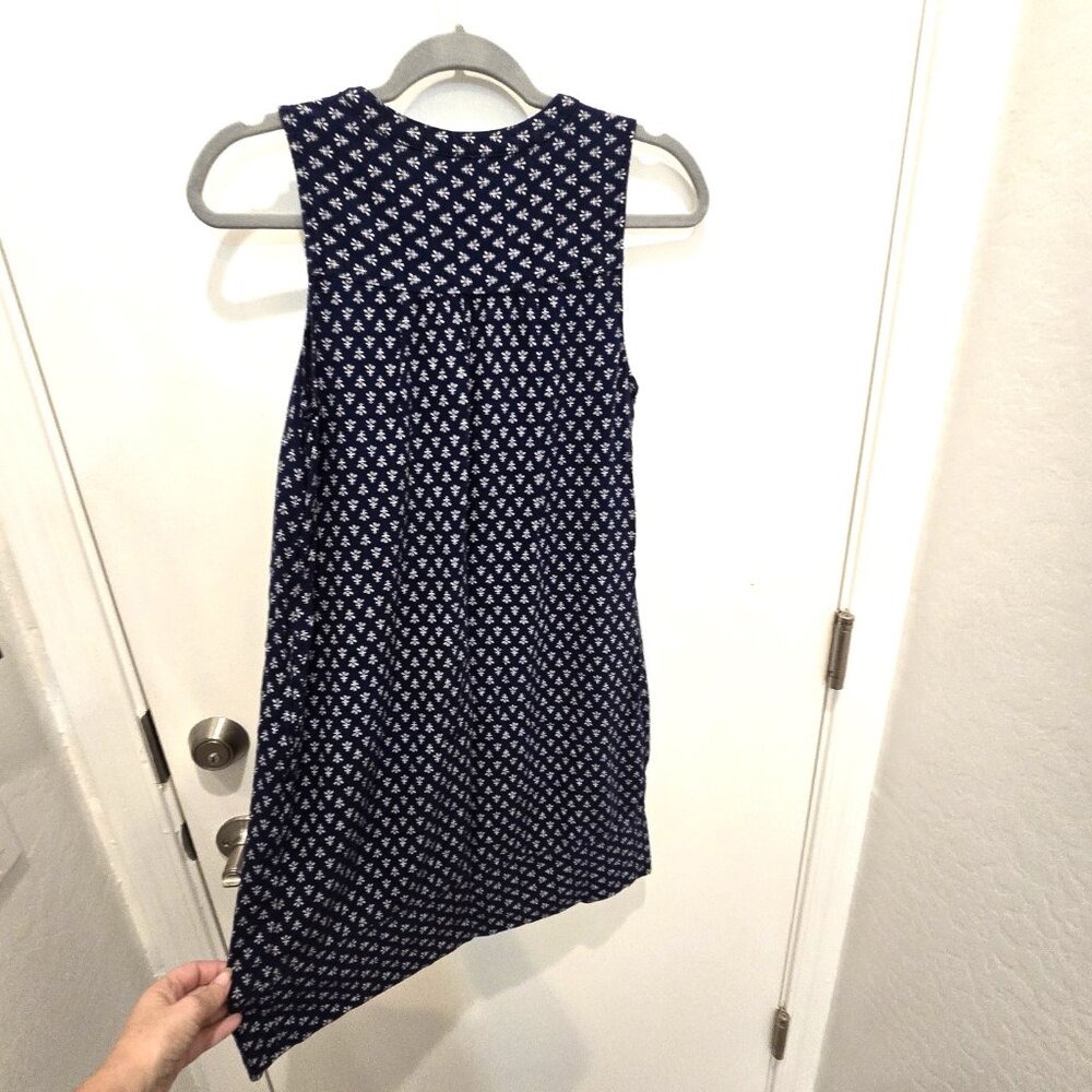 Women's Sonoma Navy Sleeveless Button-Front Dress White Floral Pattern Size S - Picture 6 of 9